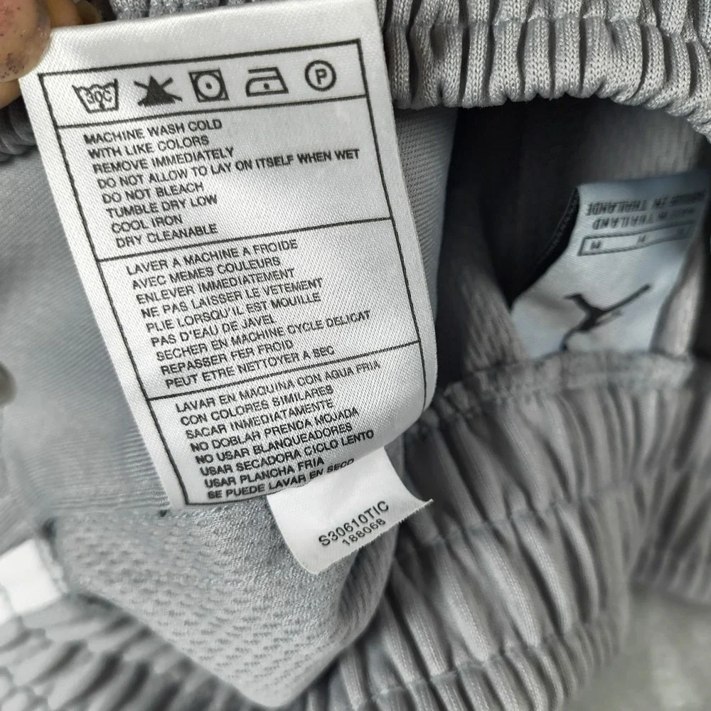 Jordan Track Pants Men Medium Gray Tear Away Basketball Side Snap Nike Gym Train